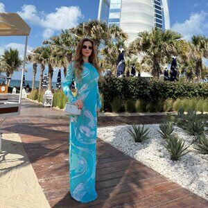 Pucci Orchidee sheer maxi dress